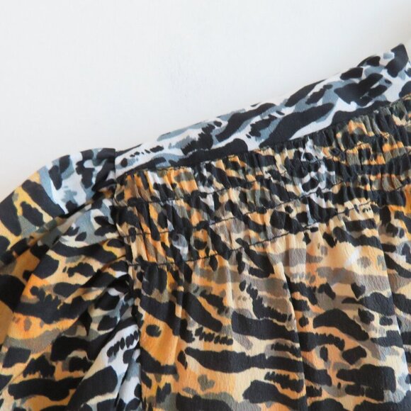 SALONI Lea 100% Silk Crepe Mini Wrap Dress in Ink Tiger Print - Size US 4 - Picture 5 of 16